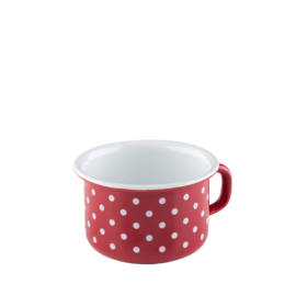 Koffiebeker - Rood - witte stippen - 10 cm - 0,4 liter