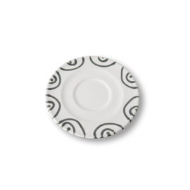 Schoteltje voor cappuccinokopje - Geflammt - grijs - 14 cm