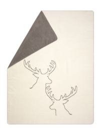 Deken hert silhoutte beige - 150 x 200 cm