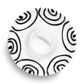 Eierdopschoteltje - Geflammt - zwart - 12 cm