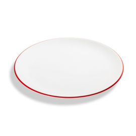 Dinerbord - Rand - robijnrood - 25 cm