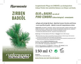 Unterweger Zirben badolie - 150 ml