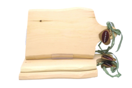 Jausenbrett - houtenplank van Zirben hout met groene strik