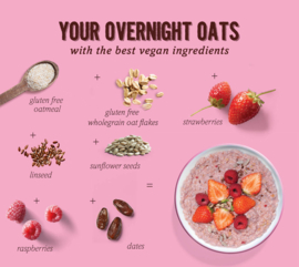 Overnight oats framboos  en aardbei - Verival 350 gram