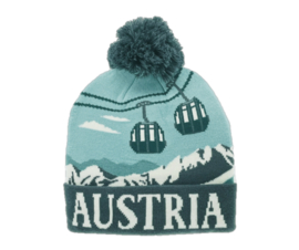 Austria muts met gondel - blauw