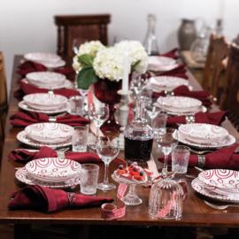 Dinerbord - Geflammt - rood - 29 cm