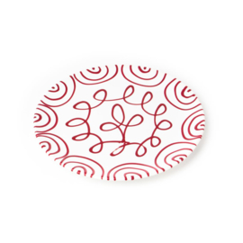 Dinerbord - Geflammt - rood - 28 cm