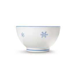 Mueslischaal hoog - Sneeuwkristal - blauw - 14 cm - cadeauverpakking