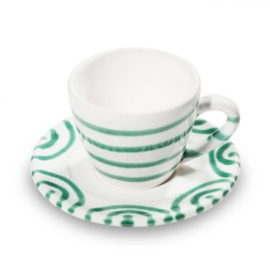 Espressoset 2-delig - Geflammt - groen - cadeauverpakking