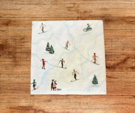 Servetten met skipiste print - 33 x 33 cm
