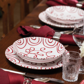 Dinerbord - Geflammt - rood - 29 cm