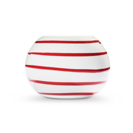 Waxinehouder - Geflammt - rood - 10 cm