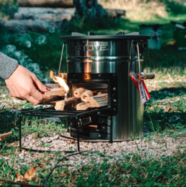 Ostove Pro raketkachel voor hout en steenkool verbranding - zwart