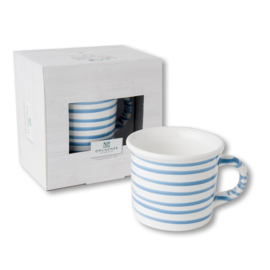 Koffiebeker - Geflammt - blauw - 0,24 liter - cadeauverpakking