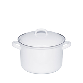 Hoge pan met deksel - wit - 14 cm - 1,0 liter