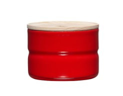 Voorraadbus laag - tomaat rood - Ø 8 x h 6 cm