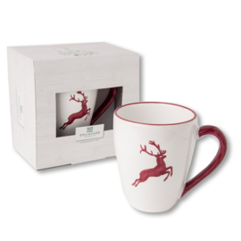 Koffiebeker Max - Hert bordeauxrood - 0,3 liter - cadeauverpakking