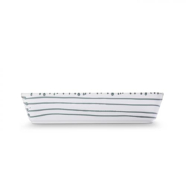 Ovenschaal rechthoek - Gevlamd - grijs - 30 x 16,5 cm