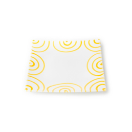 Dessertbord vierkant - Geflammt - geel - 20 x 20 cm