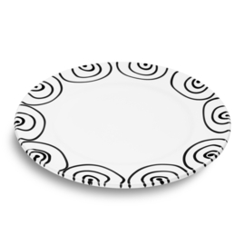 Dinerbord - Geflammt - zwart - 27 cm