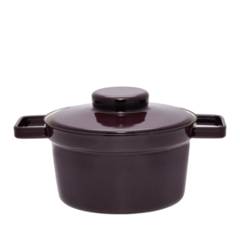 Pan hoog met deksel - aubergine - 20 cm