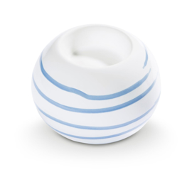 Waxinehouder - Geflammt - blauw - 8,5 cm