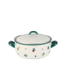 Pan laag met deksel - Alpenbloemen - 16 cm - 1,0 liter