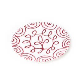 Dinerbord - Geflammt - rood - 25 cm