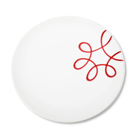 Dinerbord - Pur Geflammt - rood - 25 cm