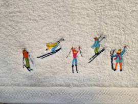 Gastendoekje skiërs - 30 x 50 cm