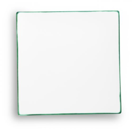 Dinerbord vierkant - Rand - groen - 26x26cm