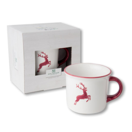 Koffiebeker - Hert bordeauxrood - 0,24 liter - cadeauverpakking