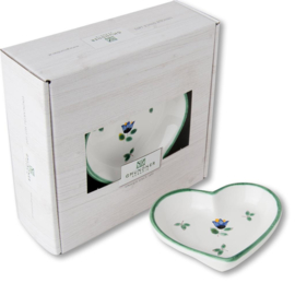 Schaaltje hart - Alpenbloemen - 10 cm - cadeauvepakking