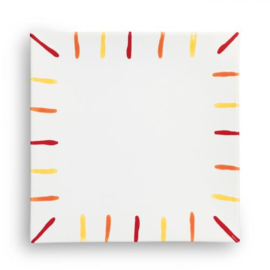 Dessertbord vierkant - Geflammt - Landlust - 20 x 20 cm