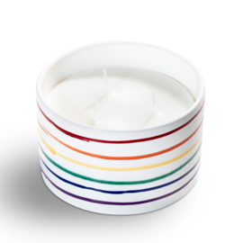 Kaars met drie lontjes - Geflammt - Regenbogen