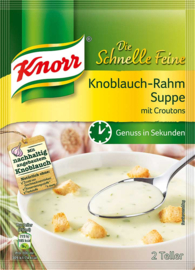 Knoblauch-Rahm Suppe mit croutons - Knorr Die Schnelle Feine