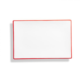 Serveerschaal rechthoek - Rand - robijnrood - 30x20cm