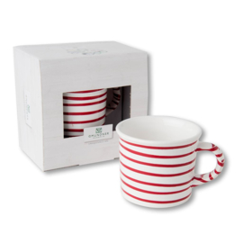 Koffiebeker - Geflammt - rood - 0,24 liter - cadeauverpakking