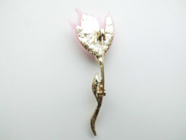 Broche roze kelk bloem.