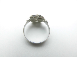 Zilveren mattenklopper ring.