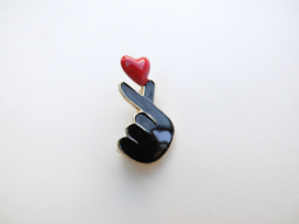 Broche Koreaans hart symbool.