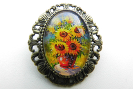 Broche nostalgie olieverf schilderij 1