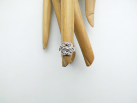 Zilveren baby mattenklopper ring (klein)