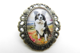 Broche nostalgie border collie