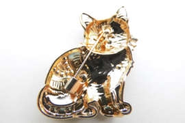 Broche zwarte poes.