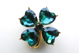 Broche groene geluks klavertje 4.