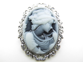 Broche blauw cameo.