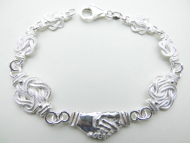 Zilveren mattenklopper/vriendschap bracelet.