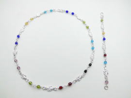 Zilveren baby mattenkloppers/allakondre setje. (ketting + bracelet)