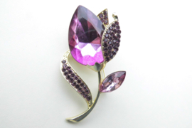 Broche paarse tulp.